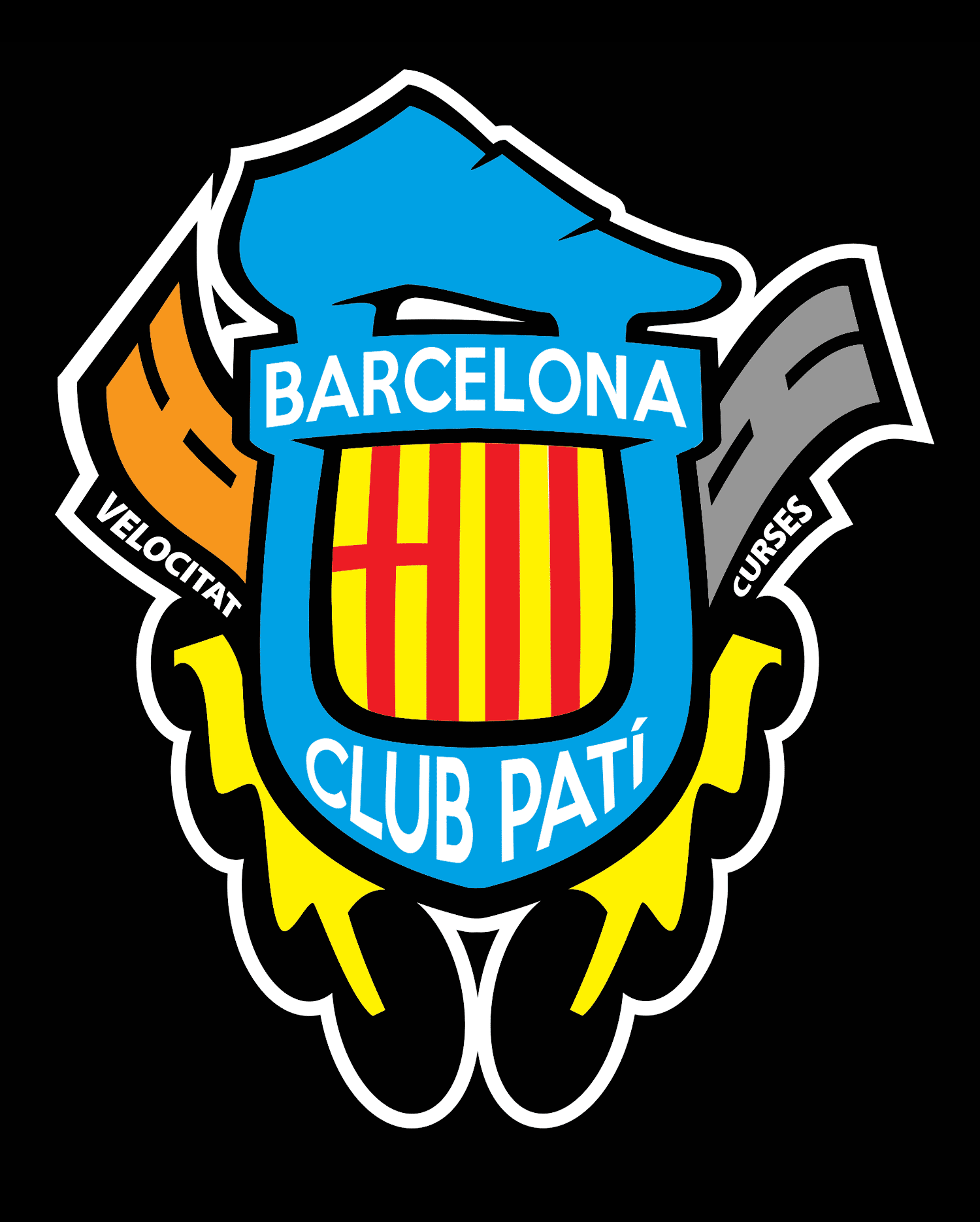 Escut Club Patí Barcelona color sobre negre