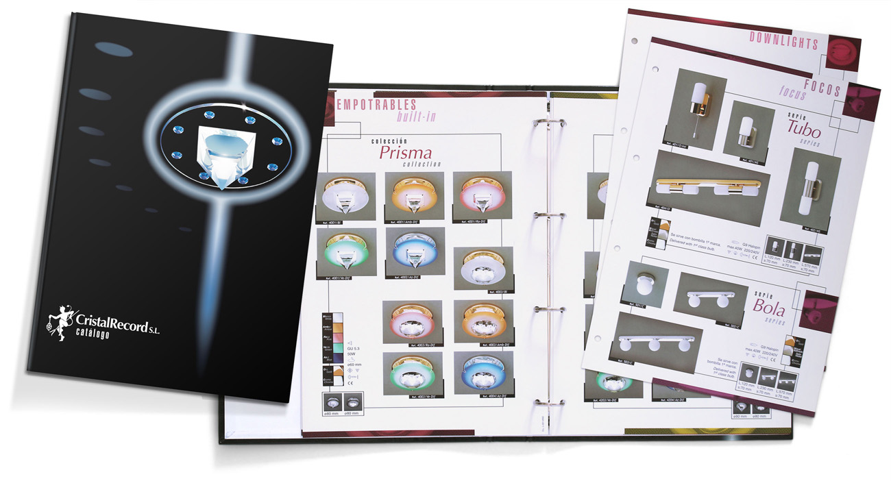 Carpeta d'anelles i fitxes de producte Cristal Record